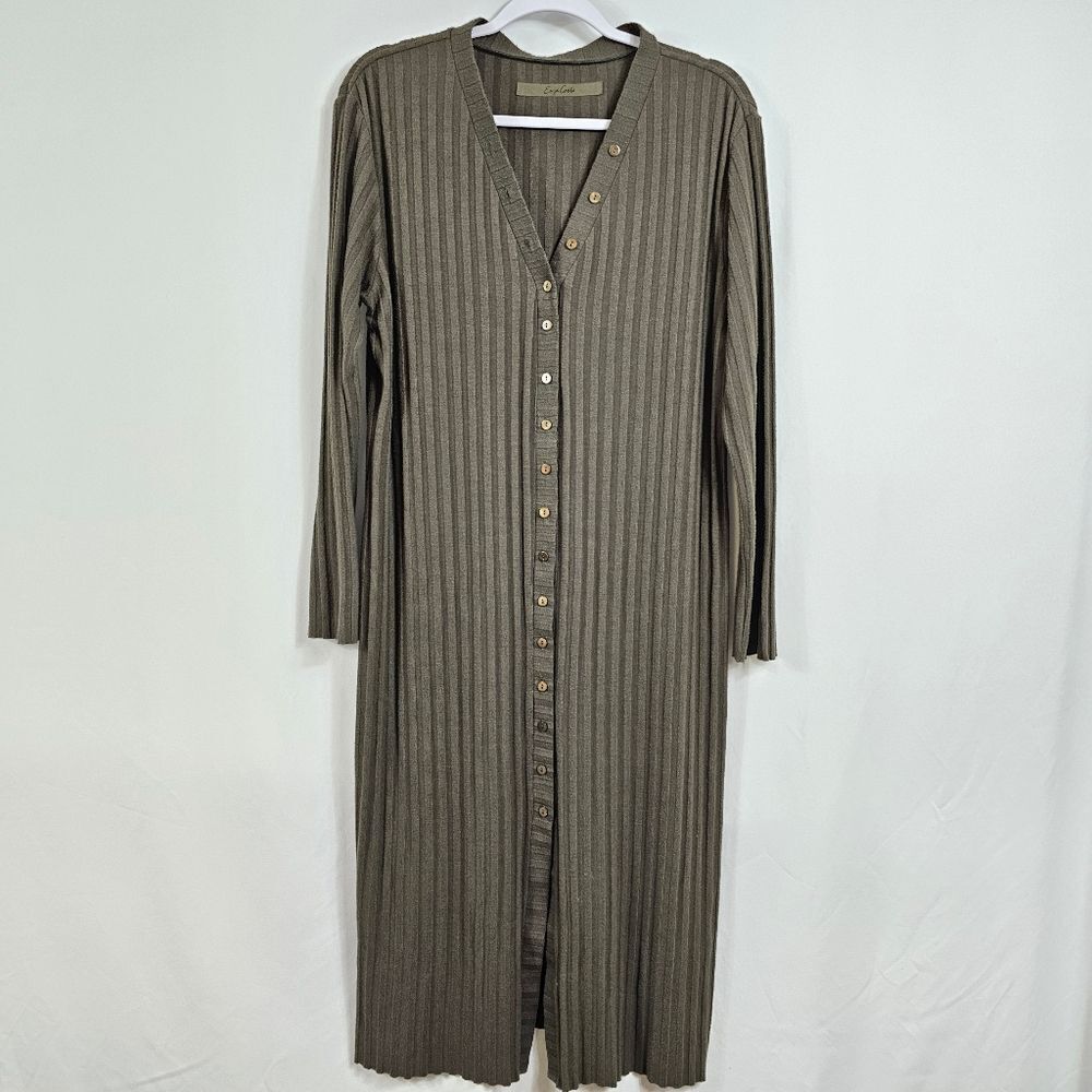 Enza Costa Green Ribbed Midi Dress